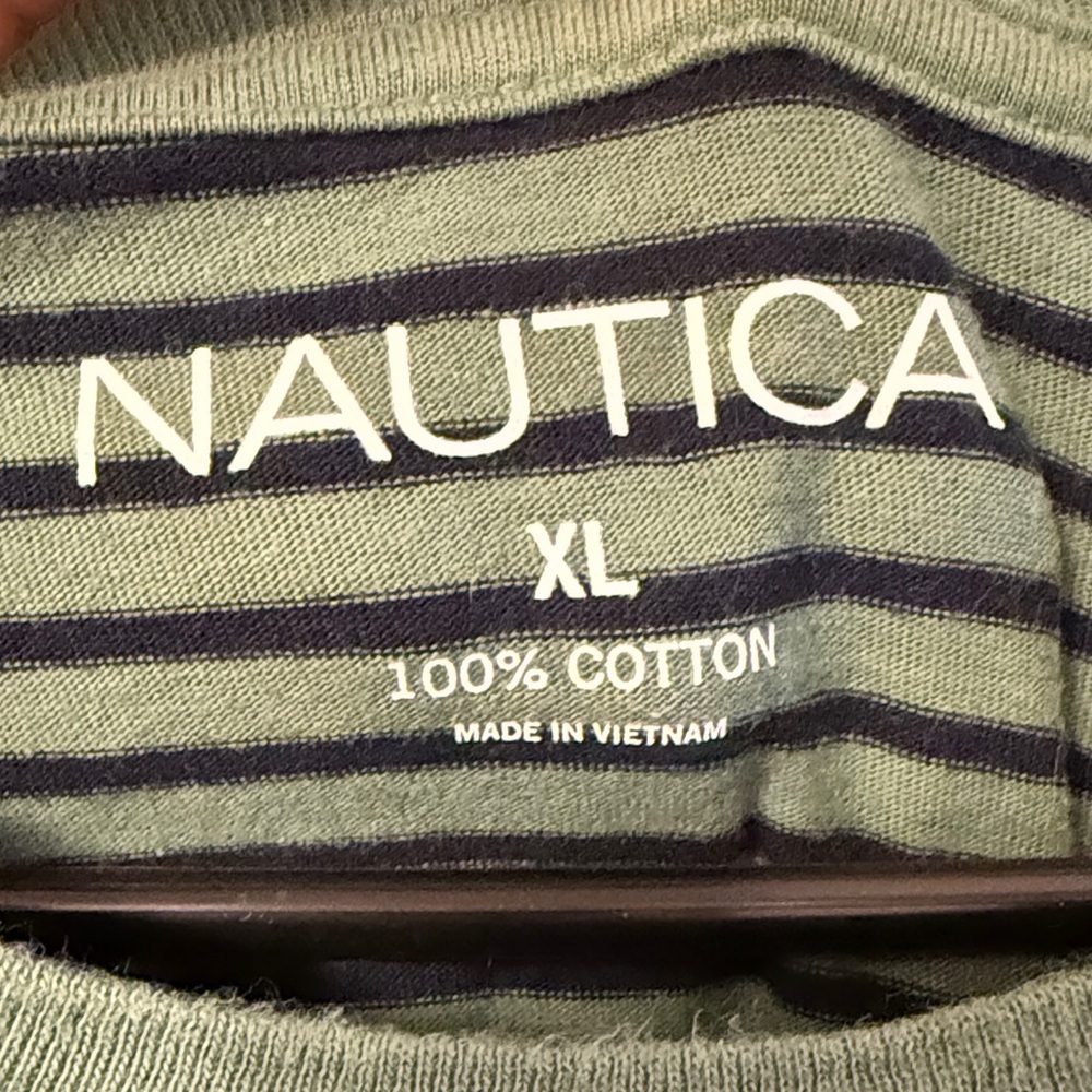 Nautica Striped Short Sleeve LOT (4) - Green, Navy, Rust, Forest - Picture 8 of 10